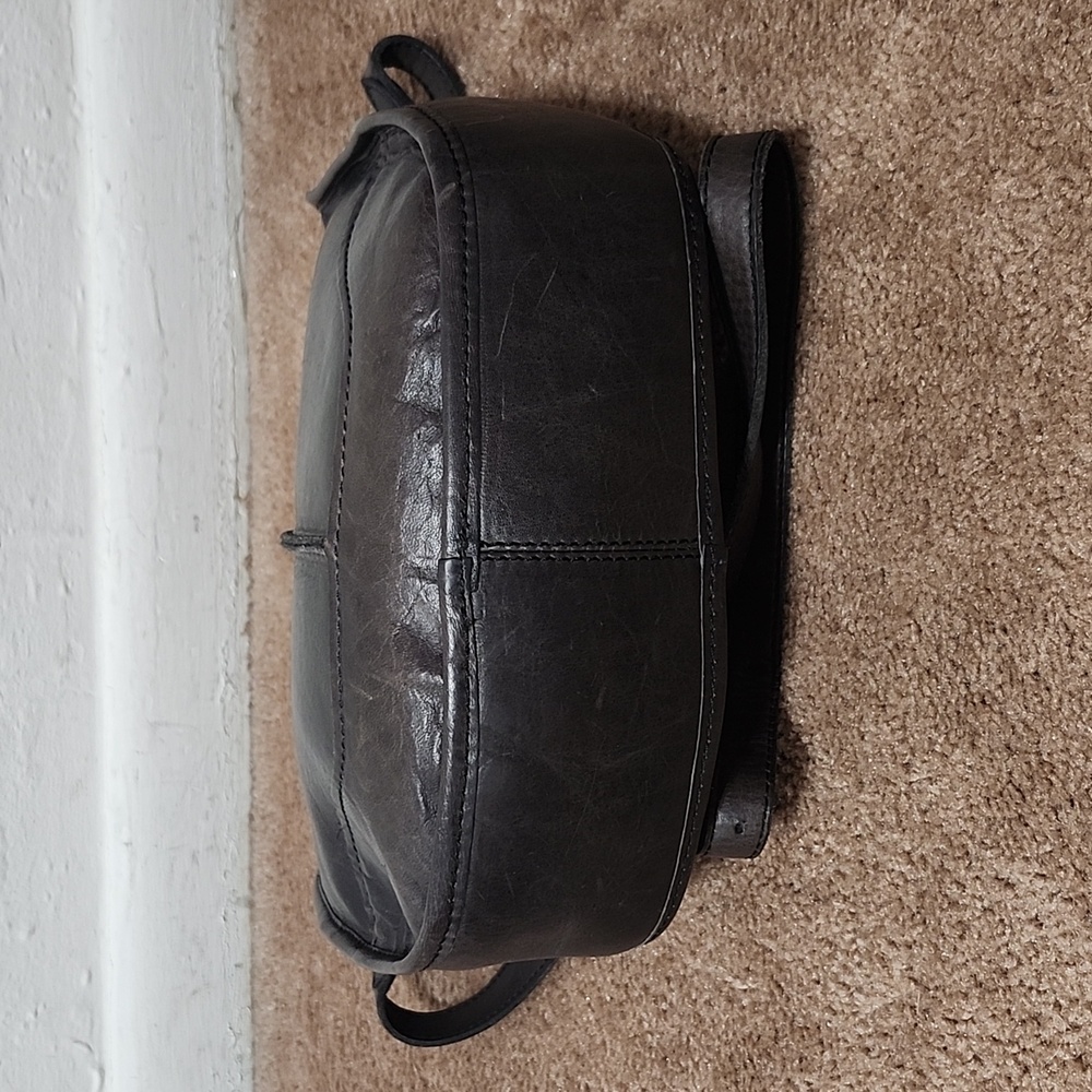 Frye Lucy Taupe Brown Gray Leather Shoulder Crossbody Purse Handbag Bag - Picture 7 of 13